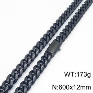 Stainless Steel Black-plating Necklace - KN303208-ZLY