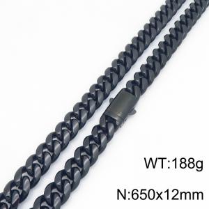 Stainless Steel Black-plating Necklace - KN303209-ZLY