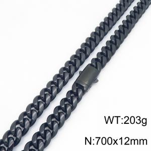 Stainless Steel Black-plating Necklace - KN303210-ZLY