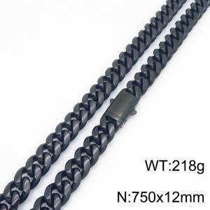 Stainless Steel Black-plating Necklace - KN303211-ZLY