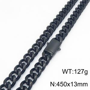 Stainless Steel Black-plating Necklace - KN303226-ZLY