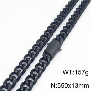 Stainless Steel Black-plating Necklace - KN303228-ZLY