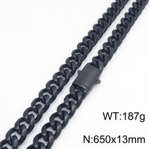 Stainless Steel Black-plating Necklace - KN303230-ZLY