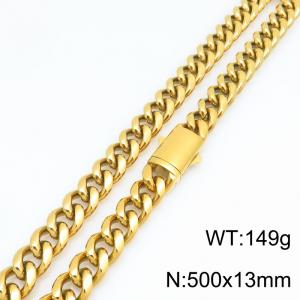 SS Gold-Plating Necklace - KN303234-ZLY