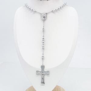 Stainless Steel Rosary Necklace - KN303245-JG