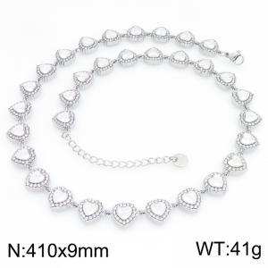 Stainless Steel Stone Necklace - KN303305-KL