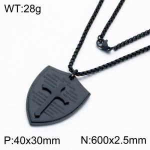 Stainless Steel Black-plating Necklace - KN303310-KL
