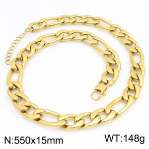 Fashionable jewelry stainless steel NK chain necklace suitable for daily wear - KN303334-KGM