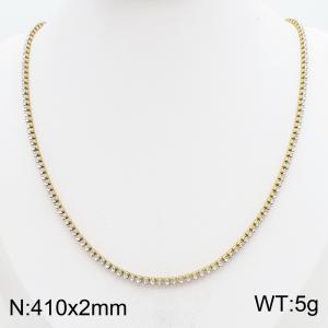 Stainless Steel Stone Necklace - KN303376-HR