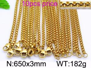 Staineless Steel Small Gold-plating Chain - KN30355-Z