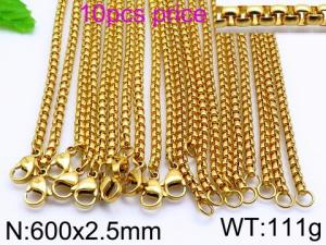 Staineless Steel Small Gold-plating Chain - KN30356-Z