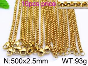 Staineless Steel Small Gold-plating Chain - KN30357-Z