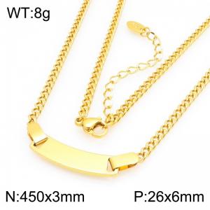 SS Gold-Plating Necklace - KN303614-CQ