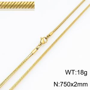 Stainless steel octagonal snake necklace - KN303678-Z