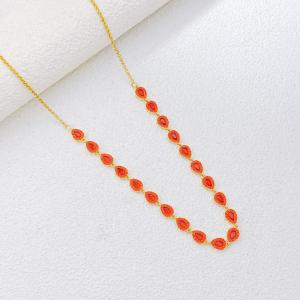 Stainless Steel Stone Necklace - KN303723-SXSJ