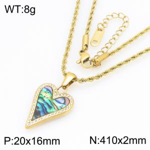 SS Gold-Plating Necklace - KN303969-SP
