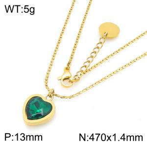 Stainless Steel Stone Necklace - KN304044-JW