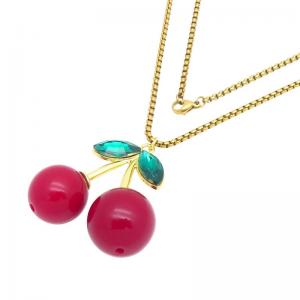 Stainless Steel Stone Necklace - KN304056-NJ
