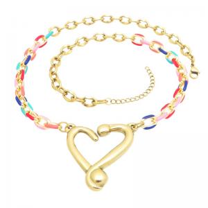 SS Gold-Plating Necklace - KN304057-NJ