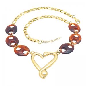 SS Gold-Plating Necklace - KN304061-NJ