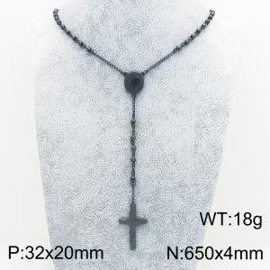 Stainless Steel Rosary Necklace - KN304134-CQ