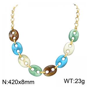 SS Gold-Plating Necklace - KN304160-SP