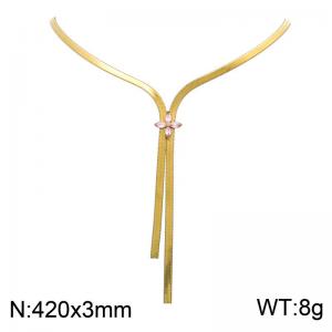 SS Gold-Plating Necklace - KN304165-SP