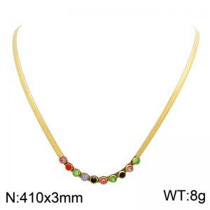 SS Gold-Plating Necklace - KN304167-SP