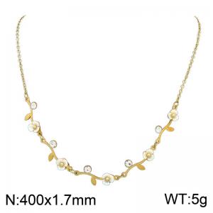 SS Gold-Plating Necklace - KN304170-SP