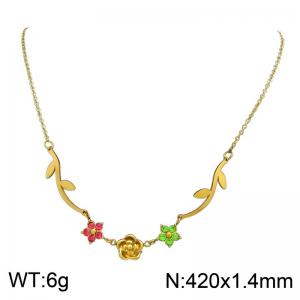 SS Gold-Plating Necklace - KN304173-SP