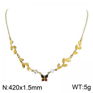 SS Gold-Plating Necklace - KN304174-SP