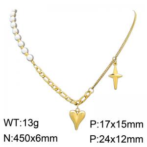 SS Gold-Plating Necklace - KN304177-SP