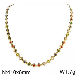 SS Gold-Plating Necklace - KN304179-SP