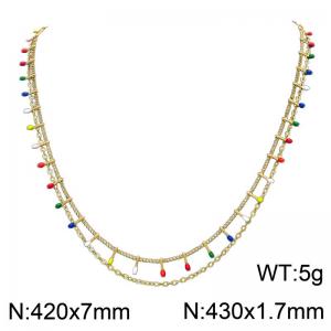 SS Gold-Plating Necklace - KN304180-SP