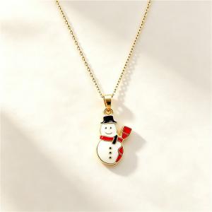 Stainless Steel Necklace with Christmas Elements Jewelry, Suitable for Daily Wear and Holiday Gifting - KN304509-SXSJ