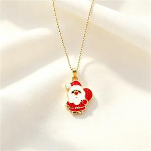 Stainless Steel Necklace with Christmas Elements Jewelry, Suitable for Daily Wear and Holiday Gifting - KN304510-SXSJ