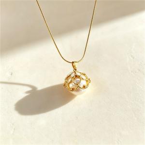 Stainless Steel Necklace with Christmas Elements Jewelry, Suitable for Daily Wear and Holiday Gifting - KN304515-SXSJ