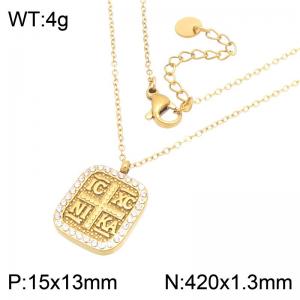SS Gold-Plating Necklace - KN304617-SP