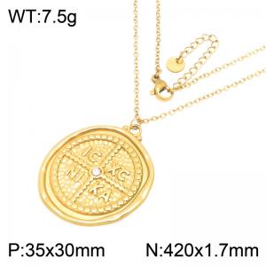SS Gold-Plating Necklace - KN304619-SP