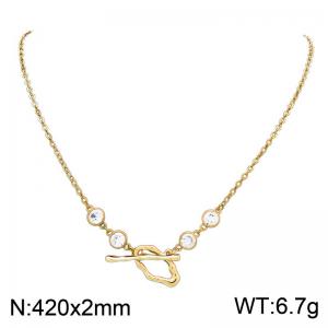 SS Gold-Plating Necklace - KN304624-SP