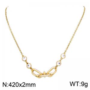SS Gold-Plating Necklace - KN304626-SP