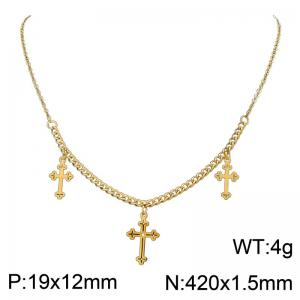 SS Gold-Plating Necklace - KN304627-SP