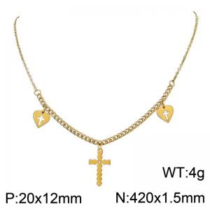 SS Gold-Plating Necklace - KN304629-SP