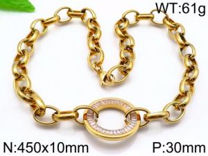 SS Gold-Plating Necklace - KN30464-Z