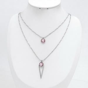 Stainless Steel Stone Necklace - KN305175-NJ