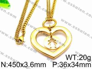 SS Gold-Plating Necklace - KN31568-Z