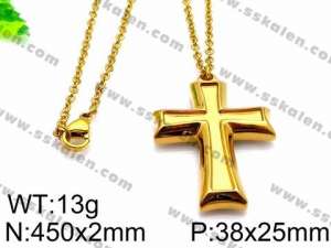 SS Gold-Plating Necklace - KN31577-Z