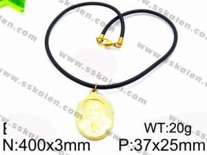 SS Gold-Plating Necklace - KN31587-Z