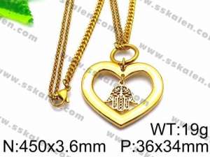 SS Gold-Plating Necklace - KN31599-Z