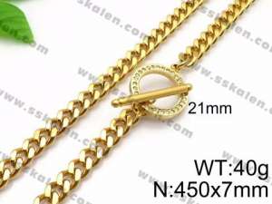 SS Gold-Plating Necklace - KN31877-Z